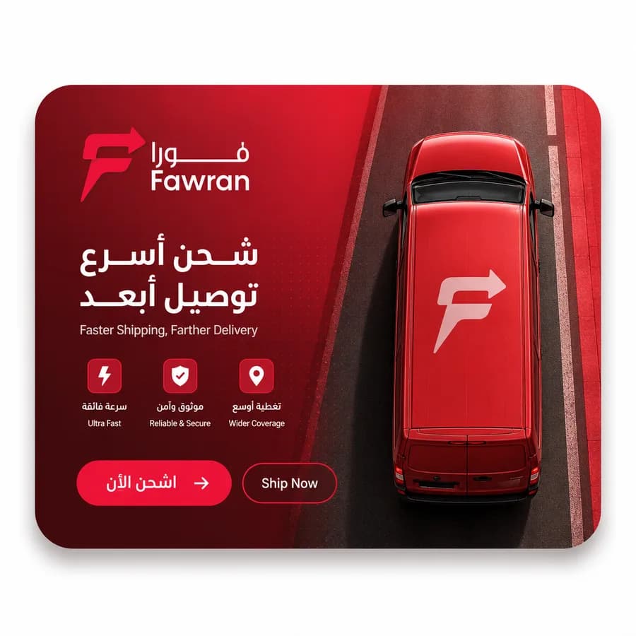 مركبة توصيل فورا الحمراء — شحن أسرع وتوصيل أبعد